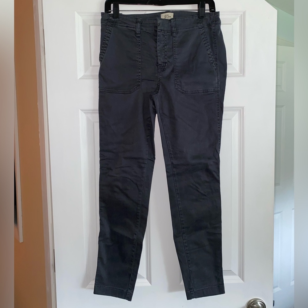 J.Crew stretch twill gray pants Sz 28 skinny leg mid rise
